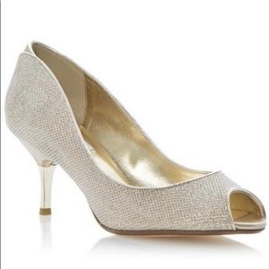 Dune London Glitter Peep Toe Shoe EU 39